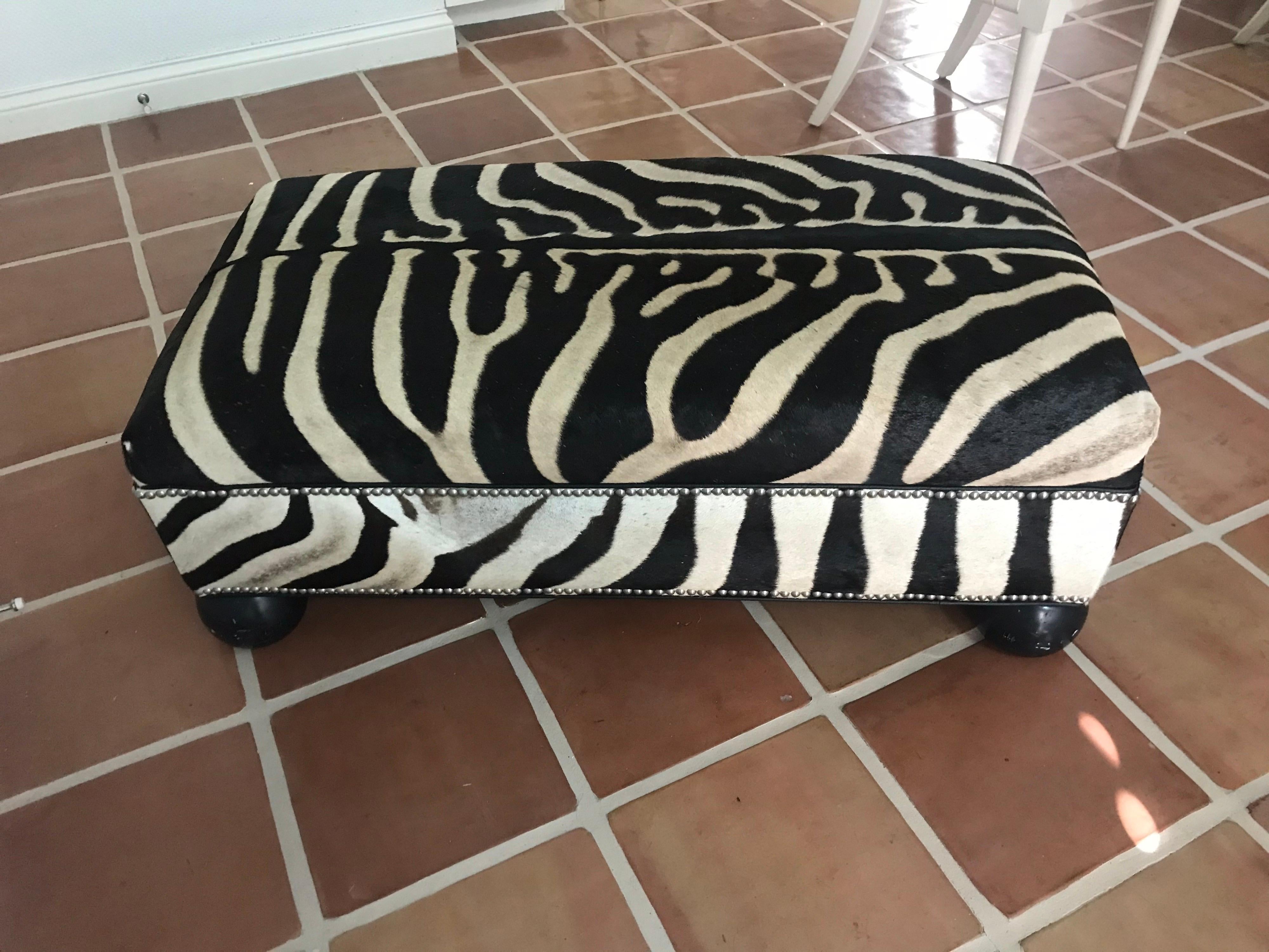 zebra ottoman bench