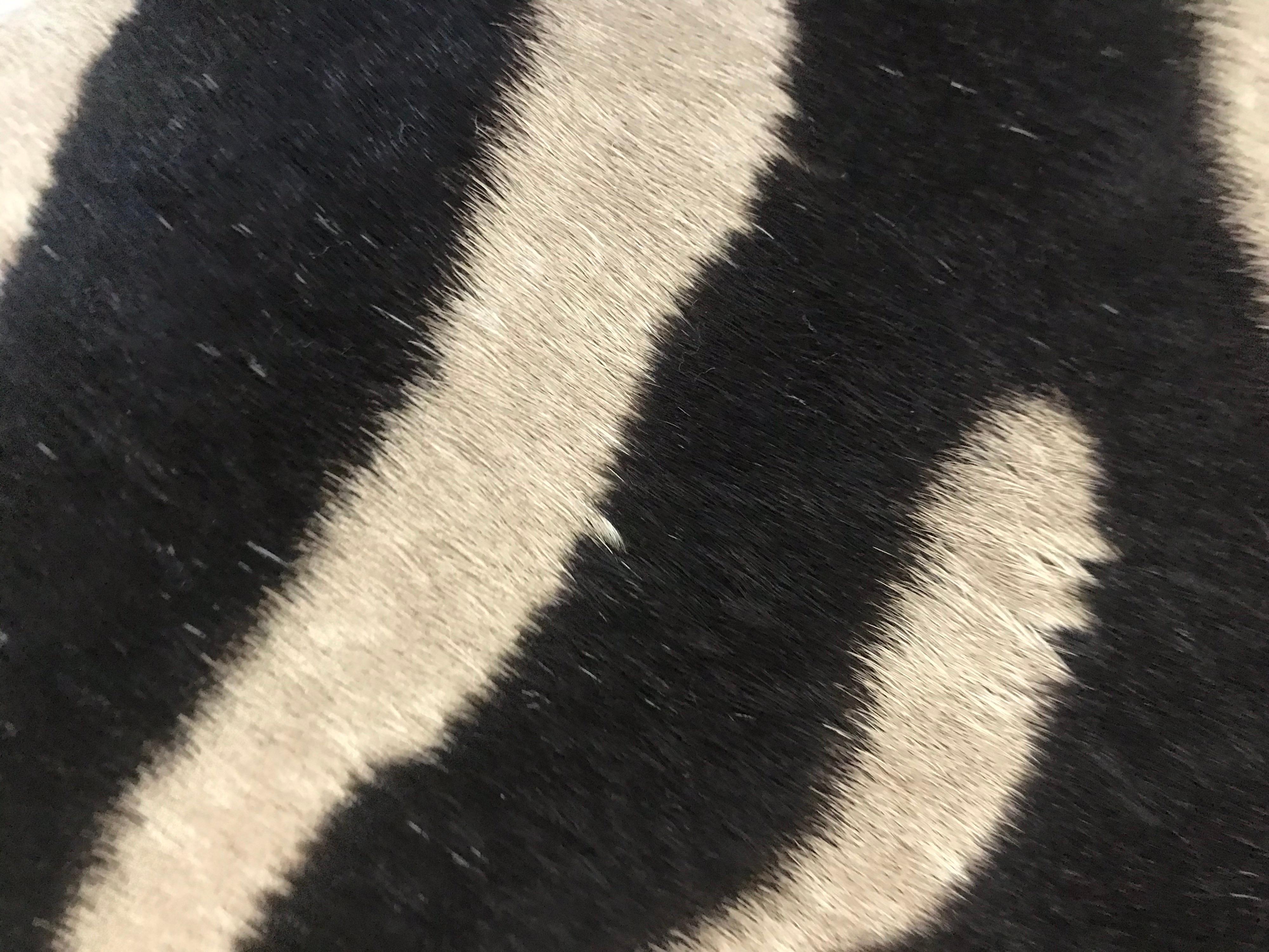 North African Burchell Zebra Hide Bench/Ottoman