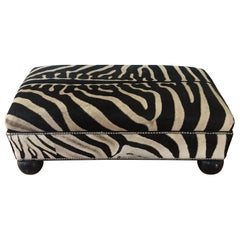 Vintage Burchell Zebra Hide Bench/Ottoman