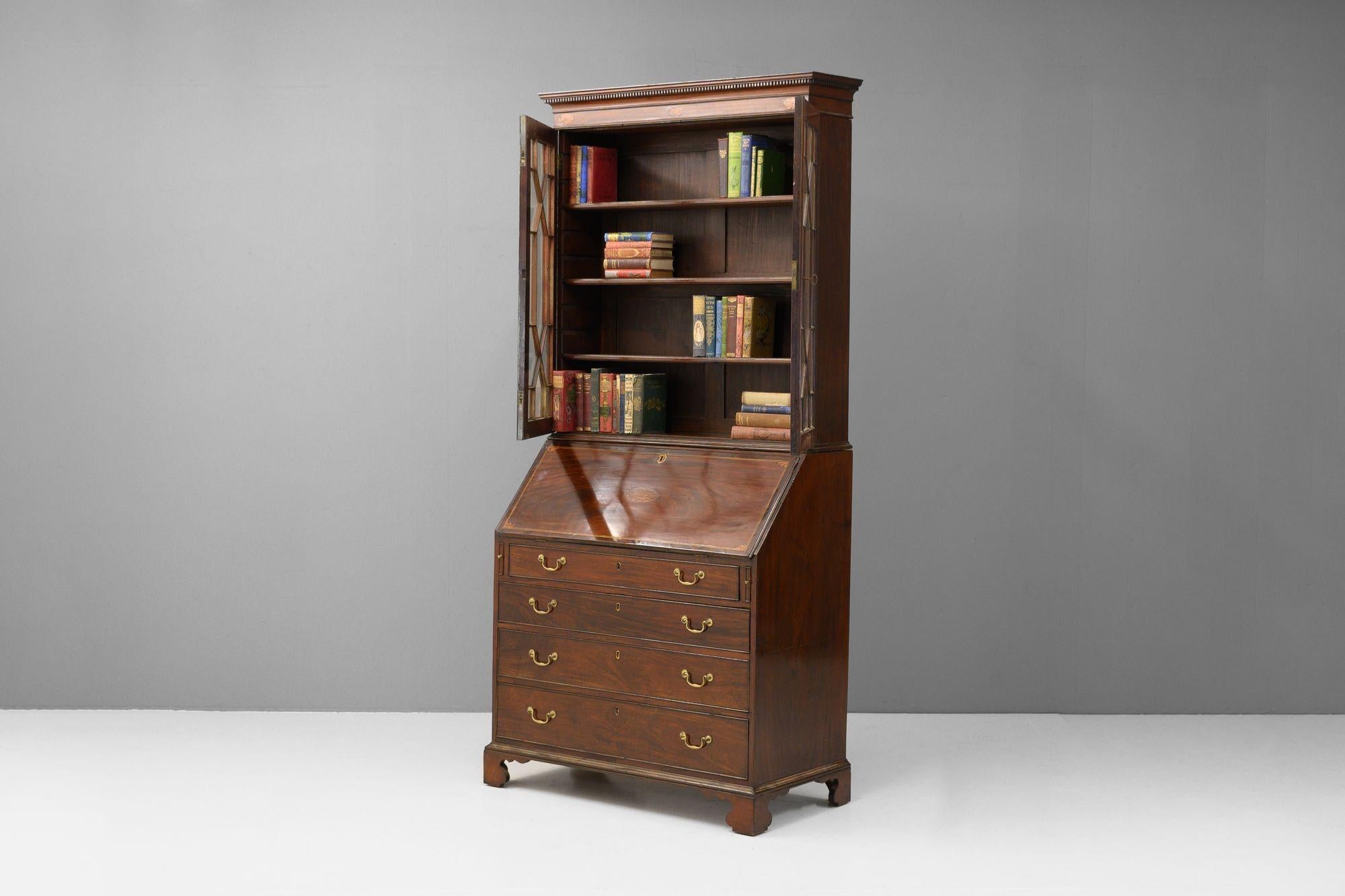 Acajou Bureau Bibliothèque en vente