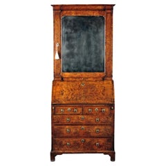 George I Burr walnut Bureau Bookcase