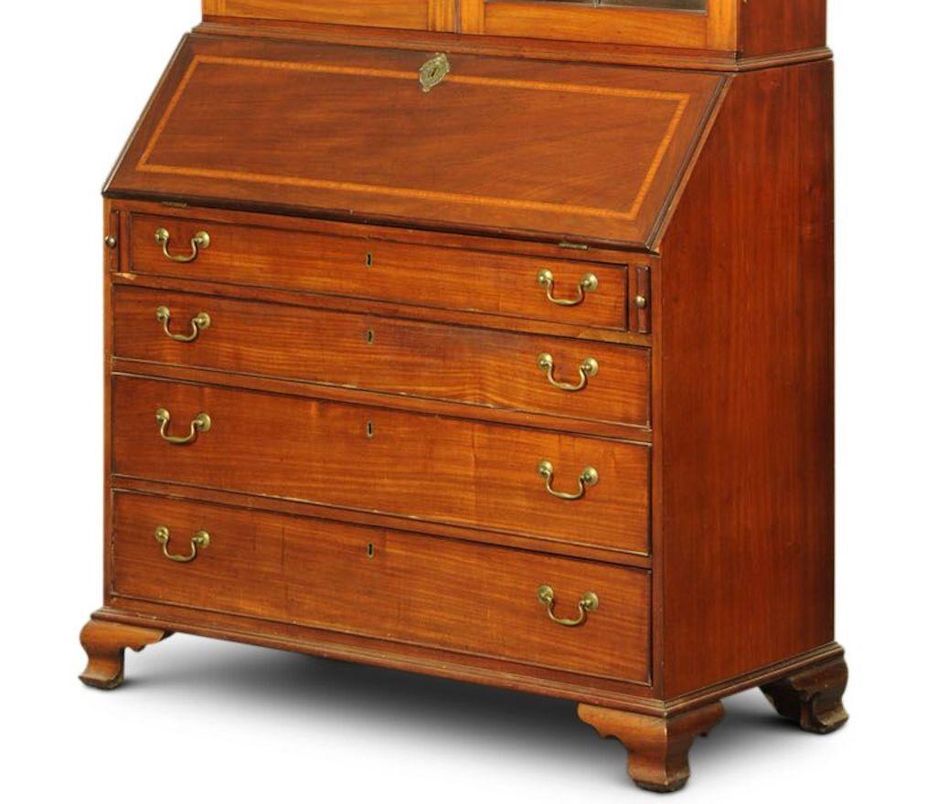 Woodwork Bureau Bookcase George III Mahogany For Sale