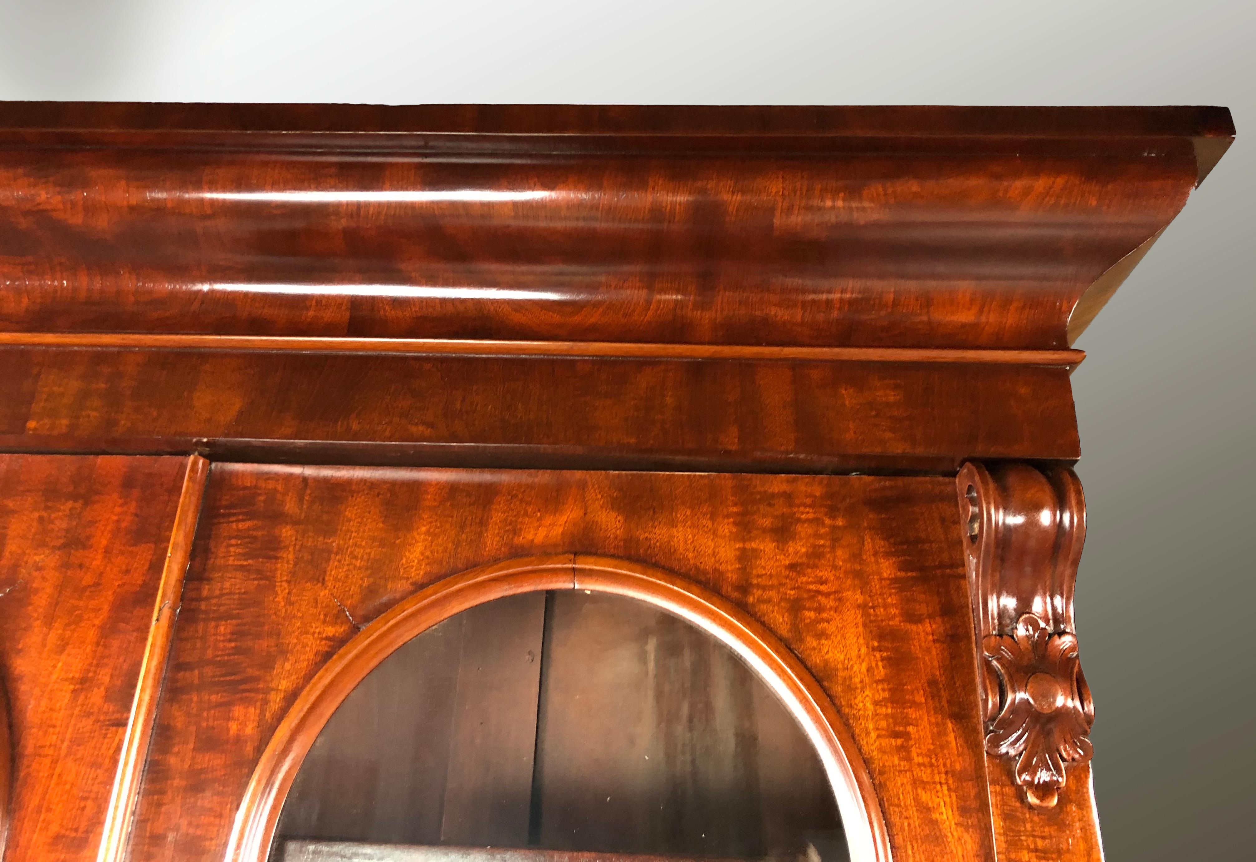 Victorian Bureau Bookcase Mid-Size 19th Century Cylinder Top Secretaire im Angebot 5