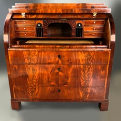 Bureau Danish Biedermeier Early 19th Century Cylinder Top
