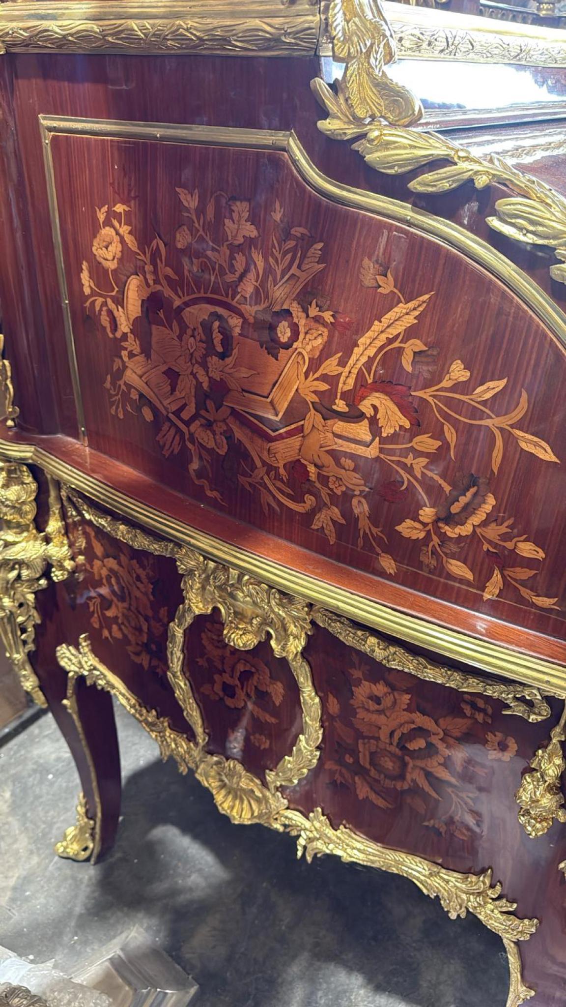 Bureau De Roi - French Roll Top Desk Louis XV Monumental For Sale 1