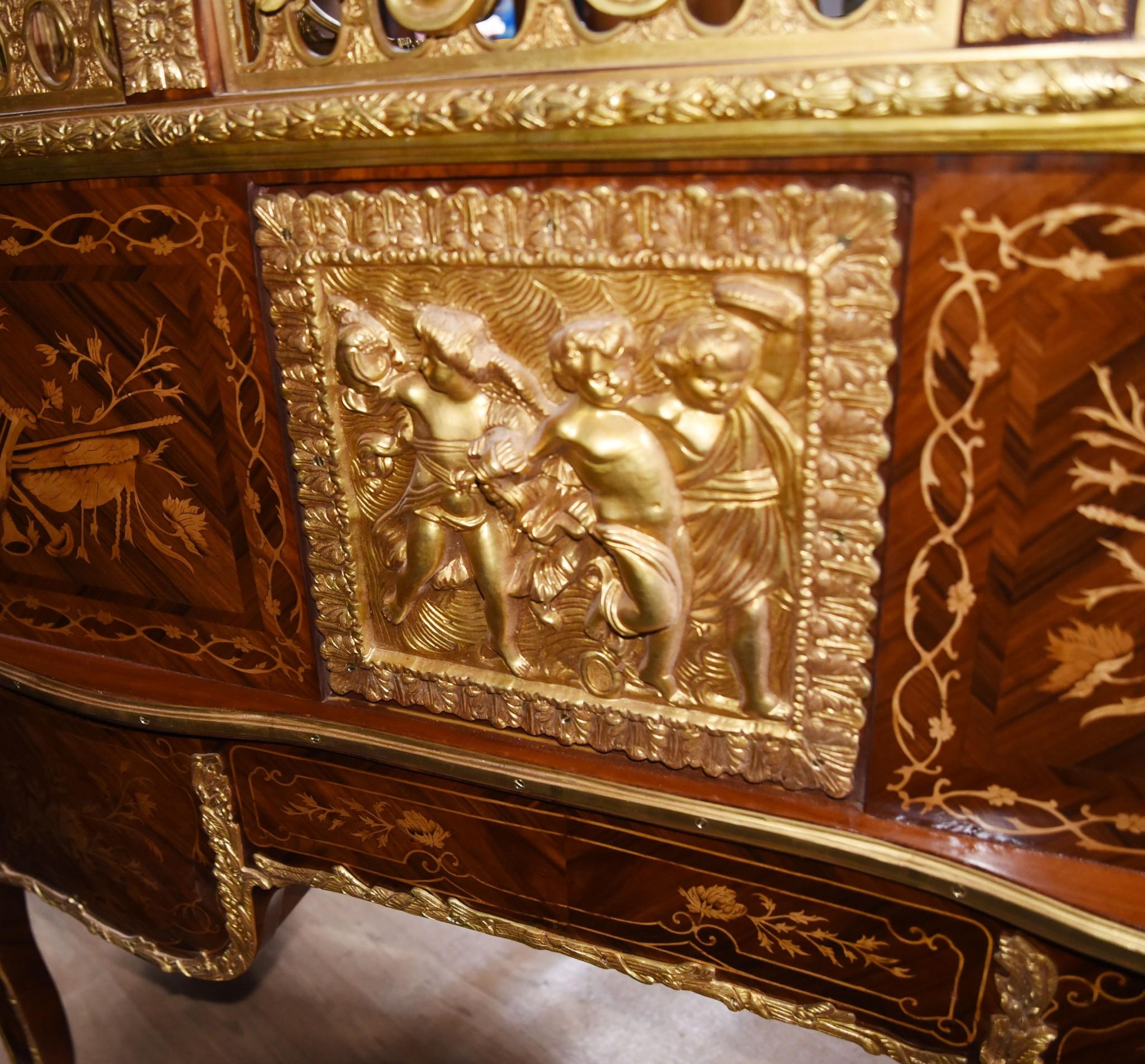 Bureau De Roi, French Roll Top Desk Louis XV Monumental For Sale 3