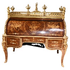Bureau De Roi, French Roll Top Desk Louis XV Monumental