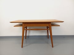 Bureau double-face vintage style Guillerme et Chambron en bois de chêne