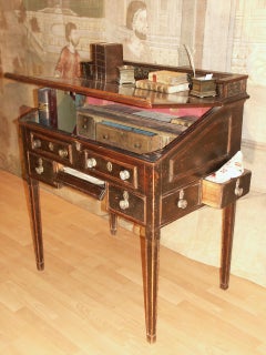 Bureau, 19ème siècle, Anglais, Regency, Acajou, Tiroirs secrets, Gallery