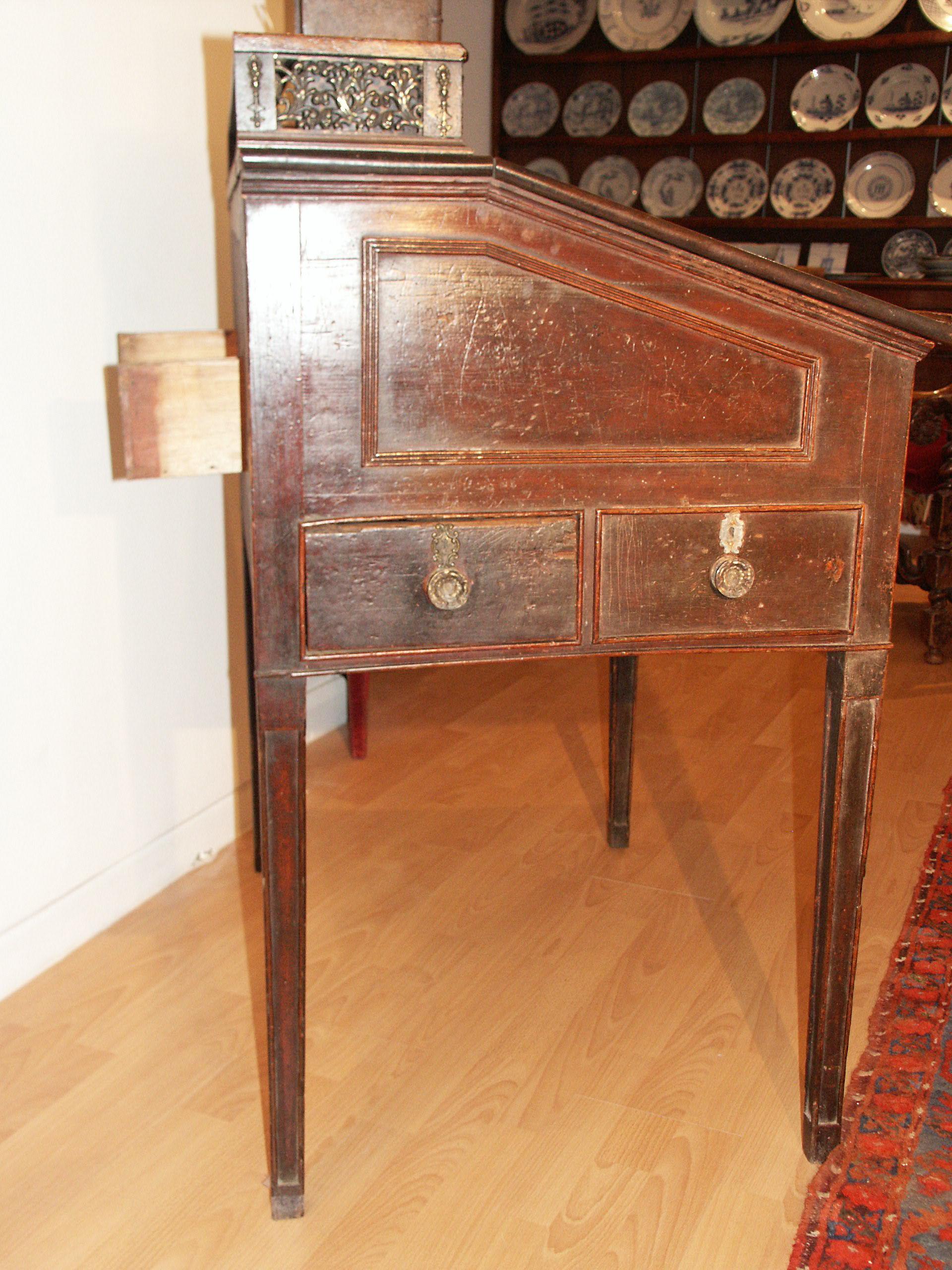 Woodwork Bureau, 19th Century, English, Regency, Mahogany, Secret Drawers, Gallery For Sale