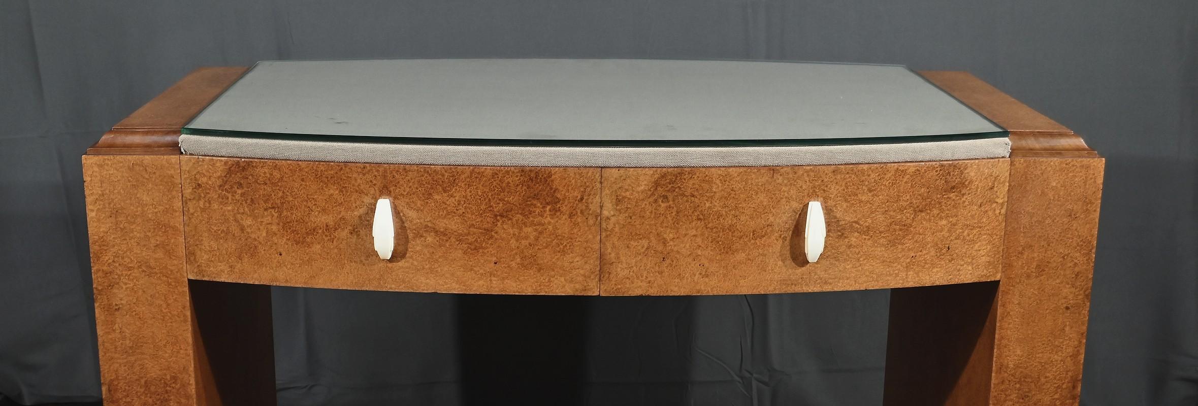 Escritorio de madera de Amboyna, Speich Frères Fbg. San Antonio - 1930 mediados del siglo XX en venta