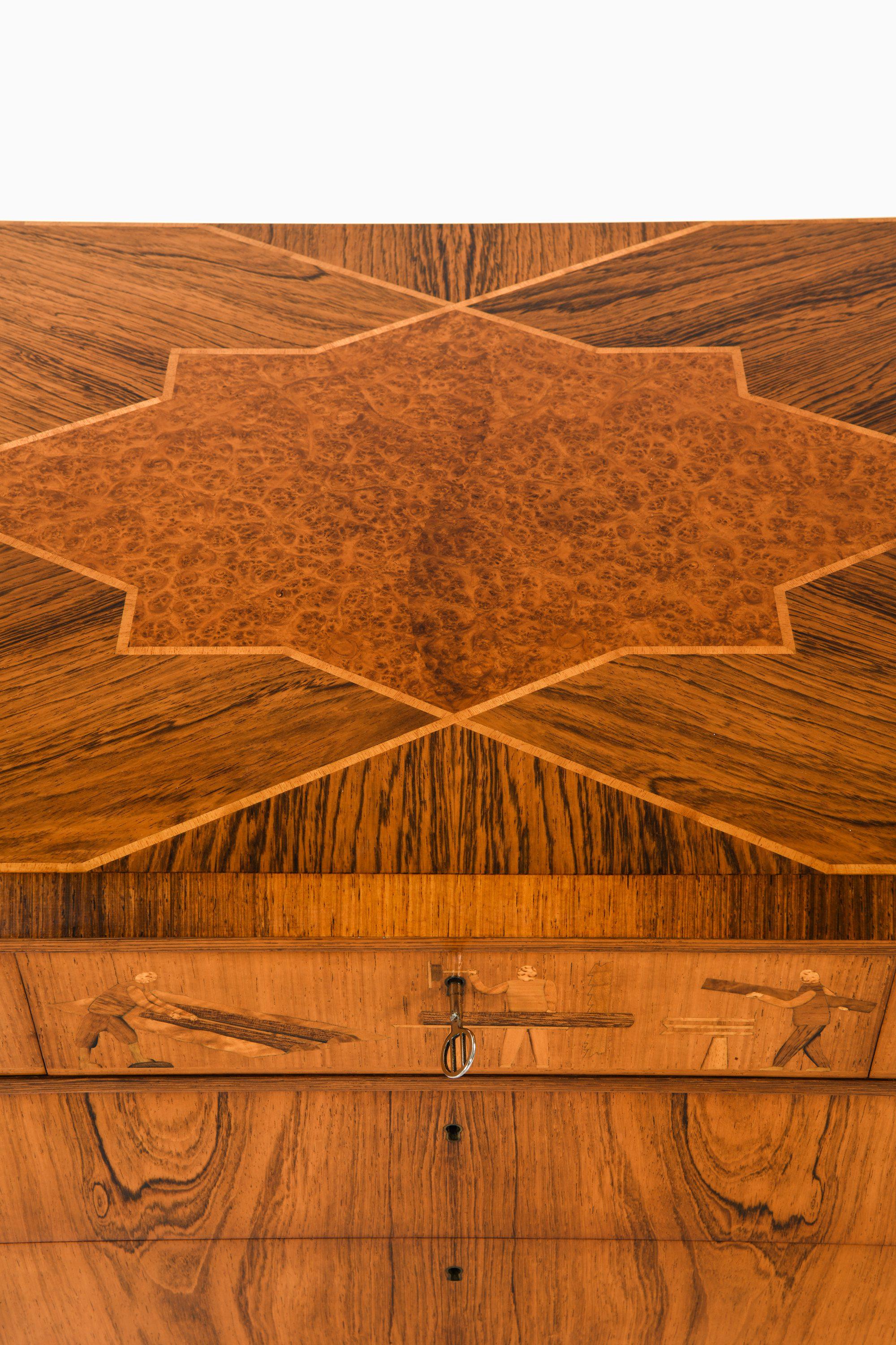 Buró de palisandro y latón de Tage Lindgren, 1954 en venta 3