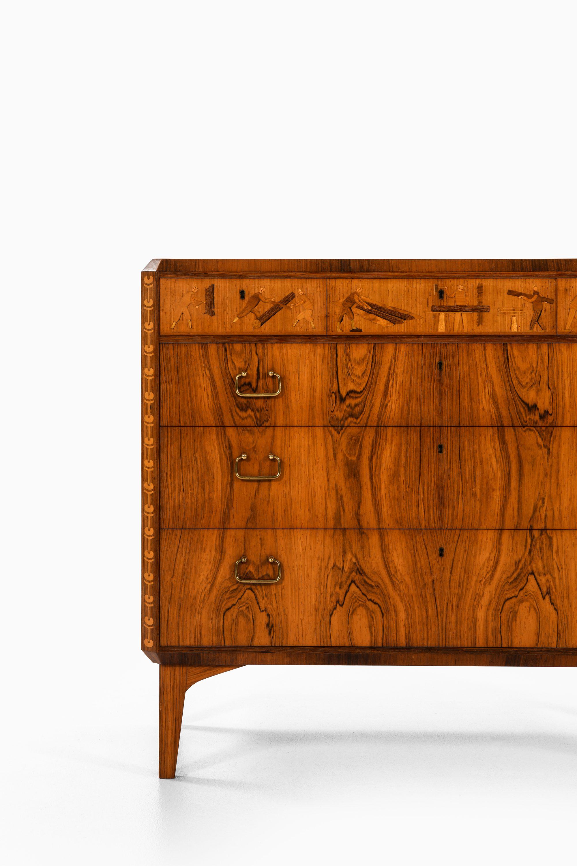 Buró de palisandro y latón de Tage Lindgren, 1954 siglo XX en venta