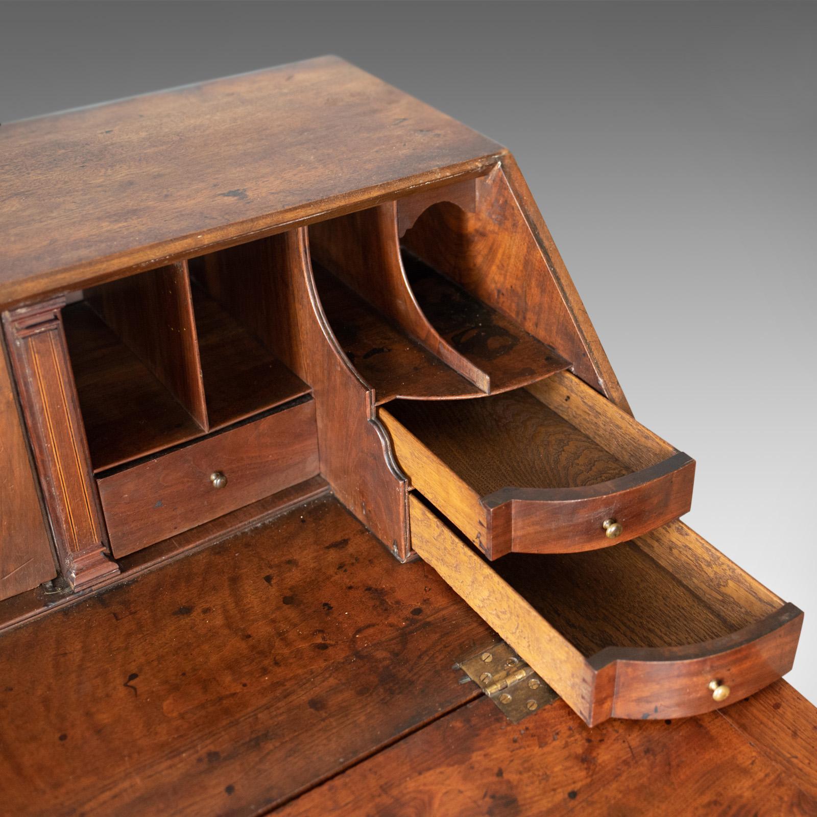 Bureau, Mahogany, English, Georgian, Desk, Secret Compartments, circa 1780 4