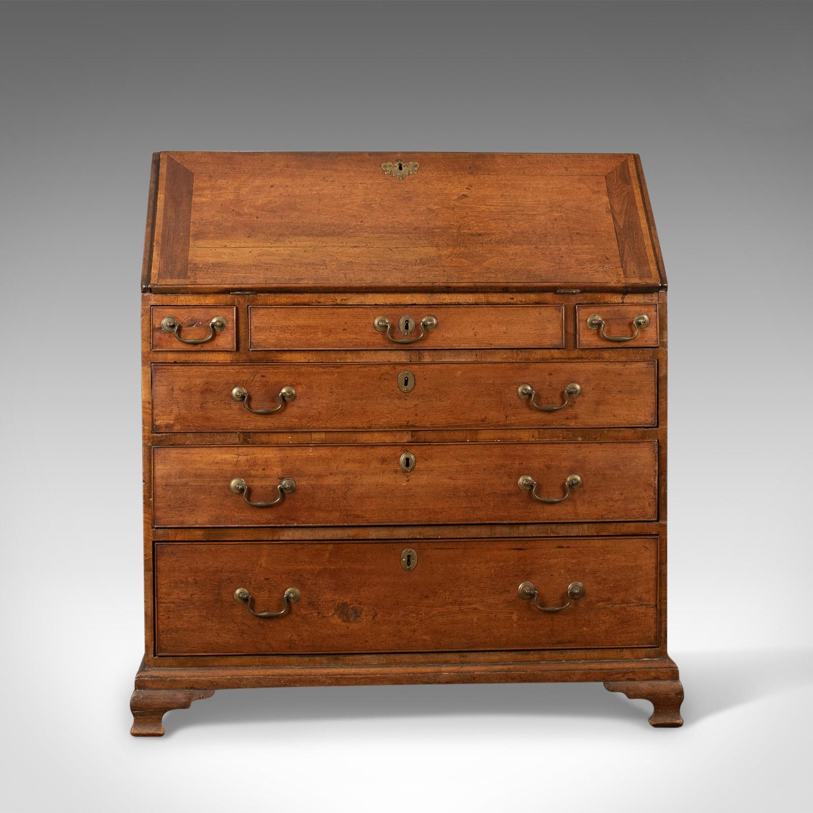 — Complimentary front door shipping to the US, Canada, UK and the EU. Arriving approximately 10 working days from order —

This is an antique bureau in mahogany. An English, Georgian desk featuring secret compartments, dating to circa
