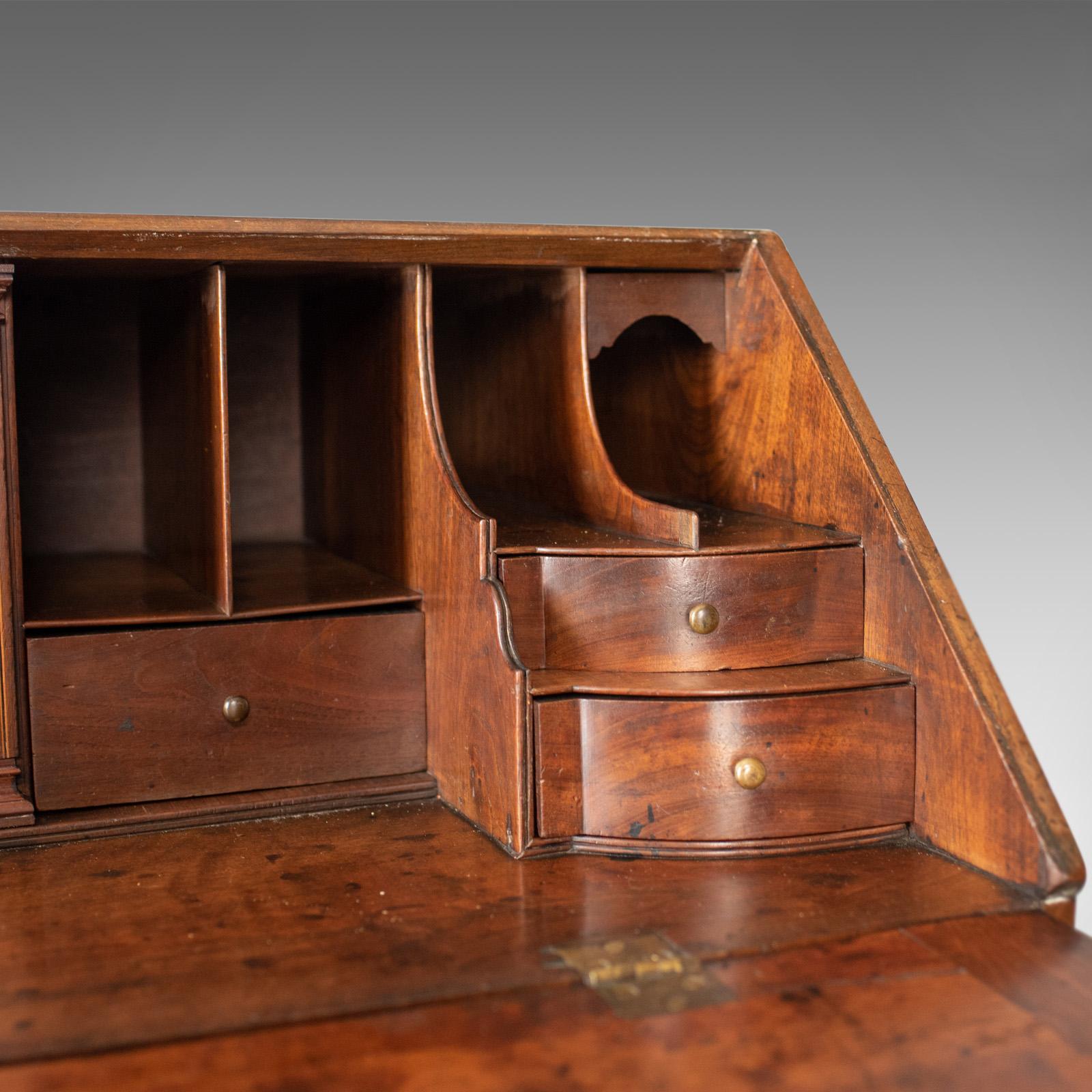 Bureau, Mahogany, English, Georgian, Desk, Secret Compartments, circa 1780 3
