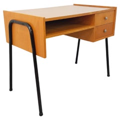 Modernes Vintage-Büro aus Holz, Melamin und schwarzem Metall aus den 60er Jahren