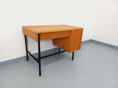 Bureau moderniste vintage Multitable par Jacques Hitier en bois de chêne métal
