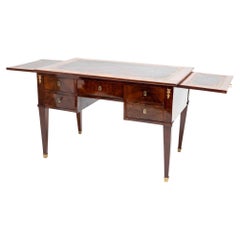 Bureau Plat in Mahogany with Leather Top, France circa 1800