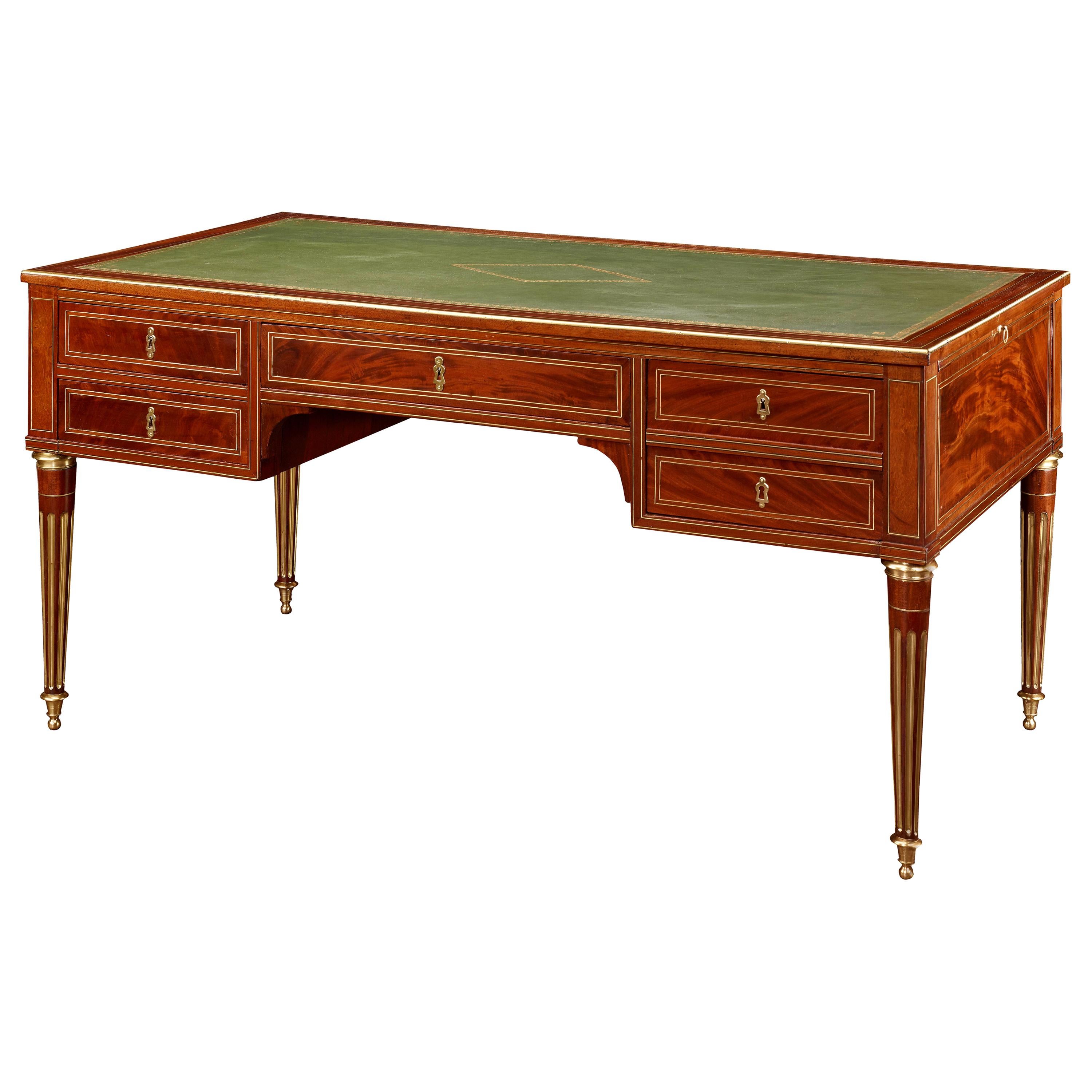 Bureau-Plat, Paris 1785, Lebesque, 18th Century Writing Desk, French, Signed For Sale