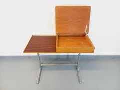 Bureau réglable vintage en bois et acier des années 70