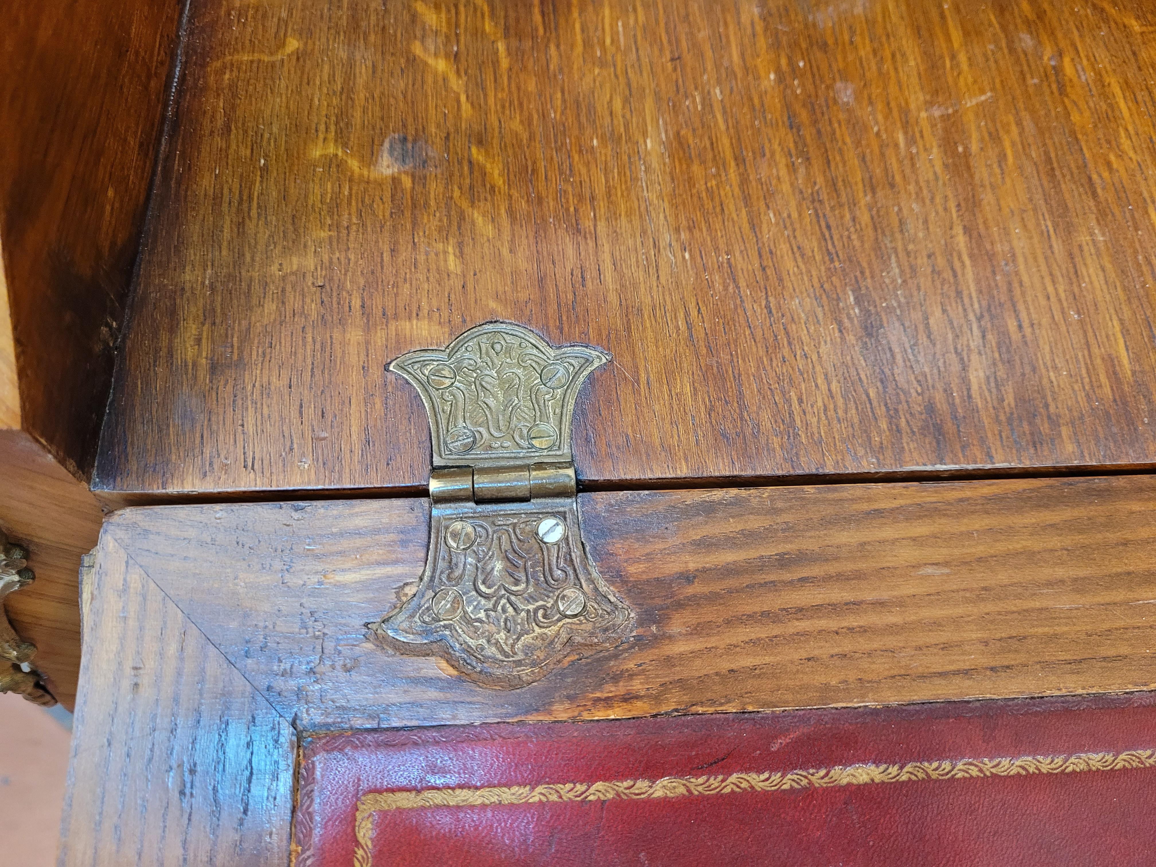 Bureau secretaire à pente / d'âne French, Napoleon III Floral marquetry 3