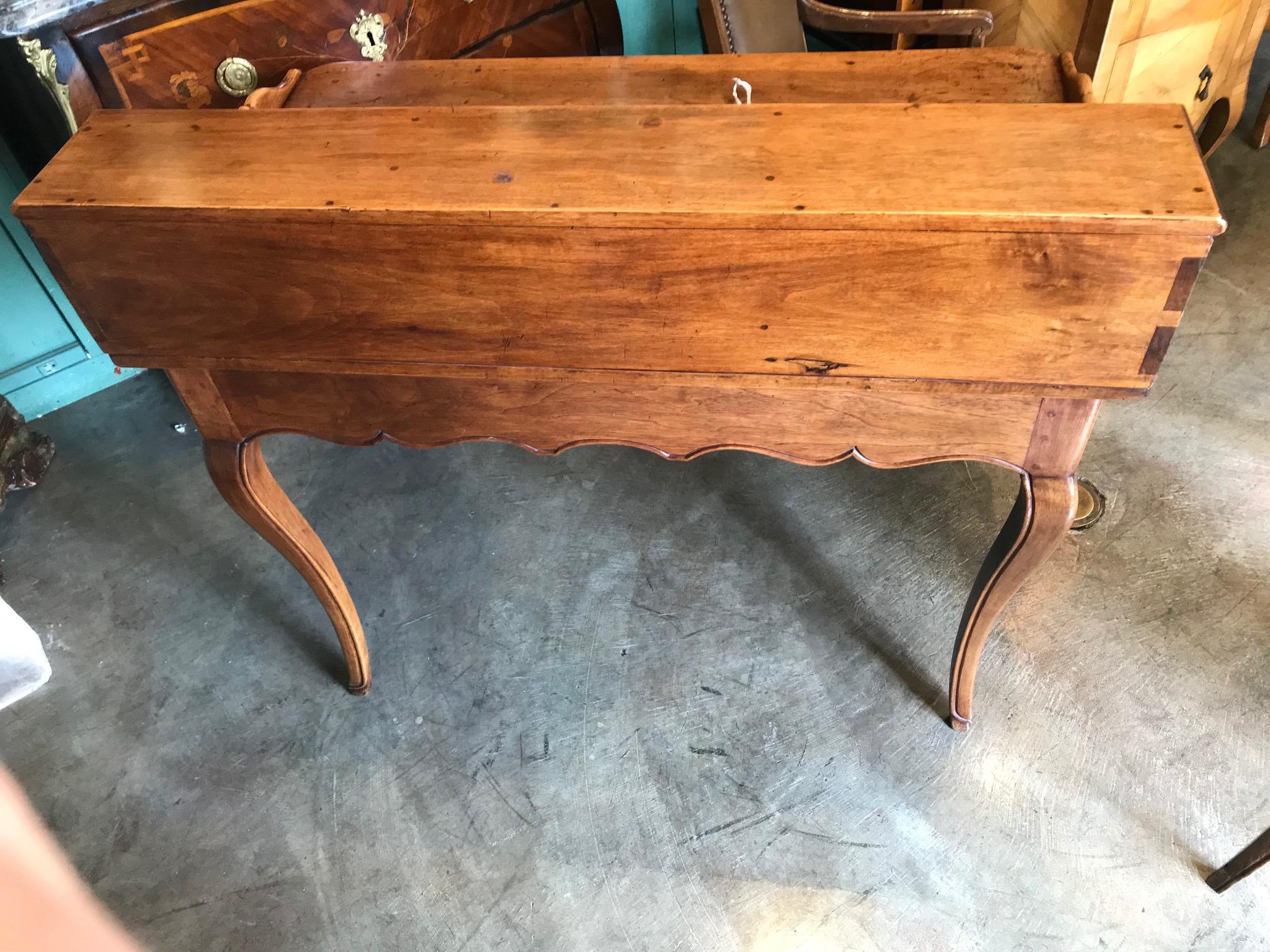 Antique Bureau Desk in Walnut Cartonnier Writing Office Table Provencal Rustic For Sale 2