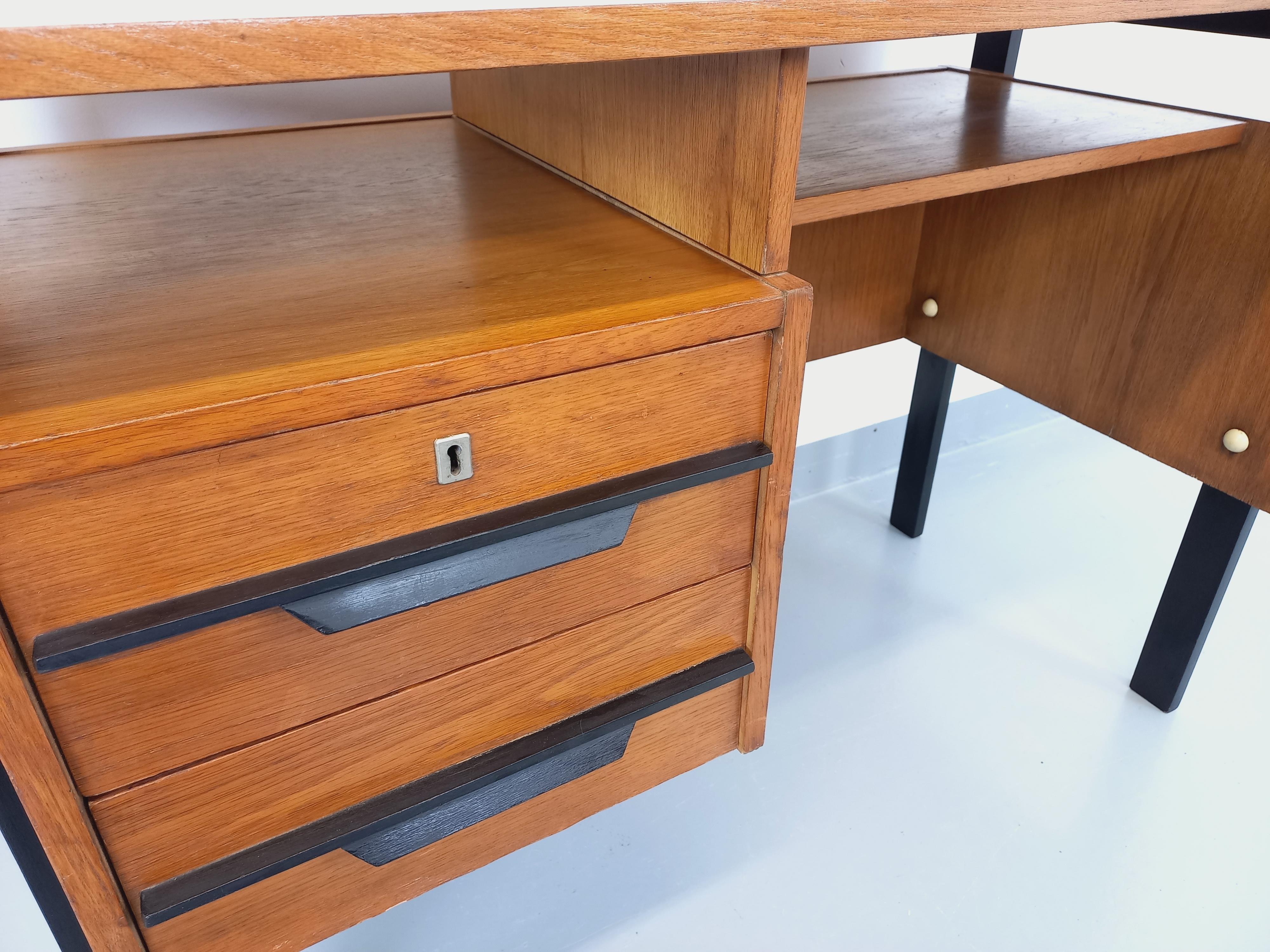 Mid-Century moderno Ufficio vintage in legno e legno noir degli anni '60