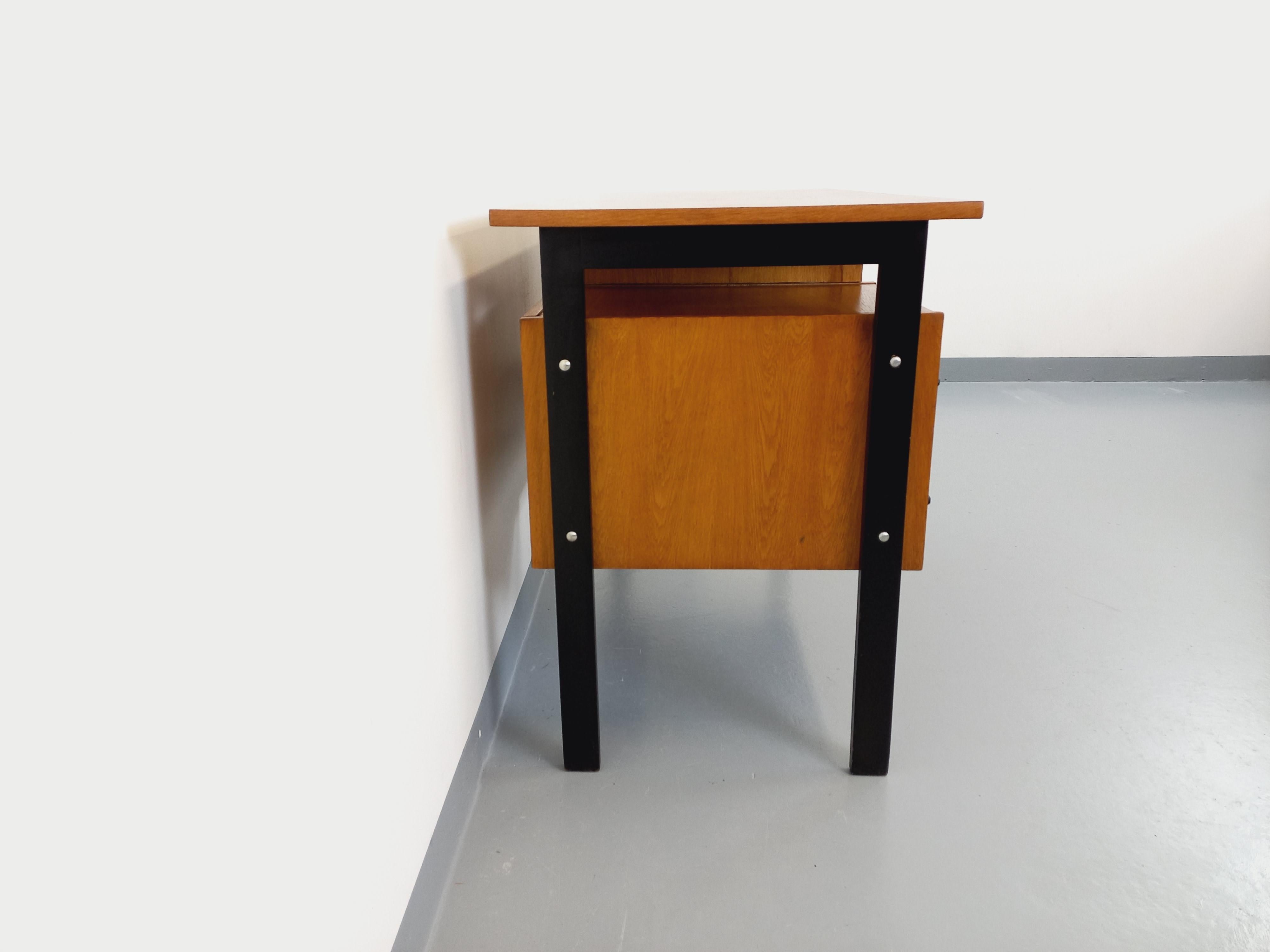 Metà XX secolo Ufficio vintage in legno e legno noir degli anni '60