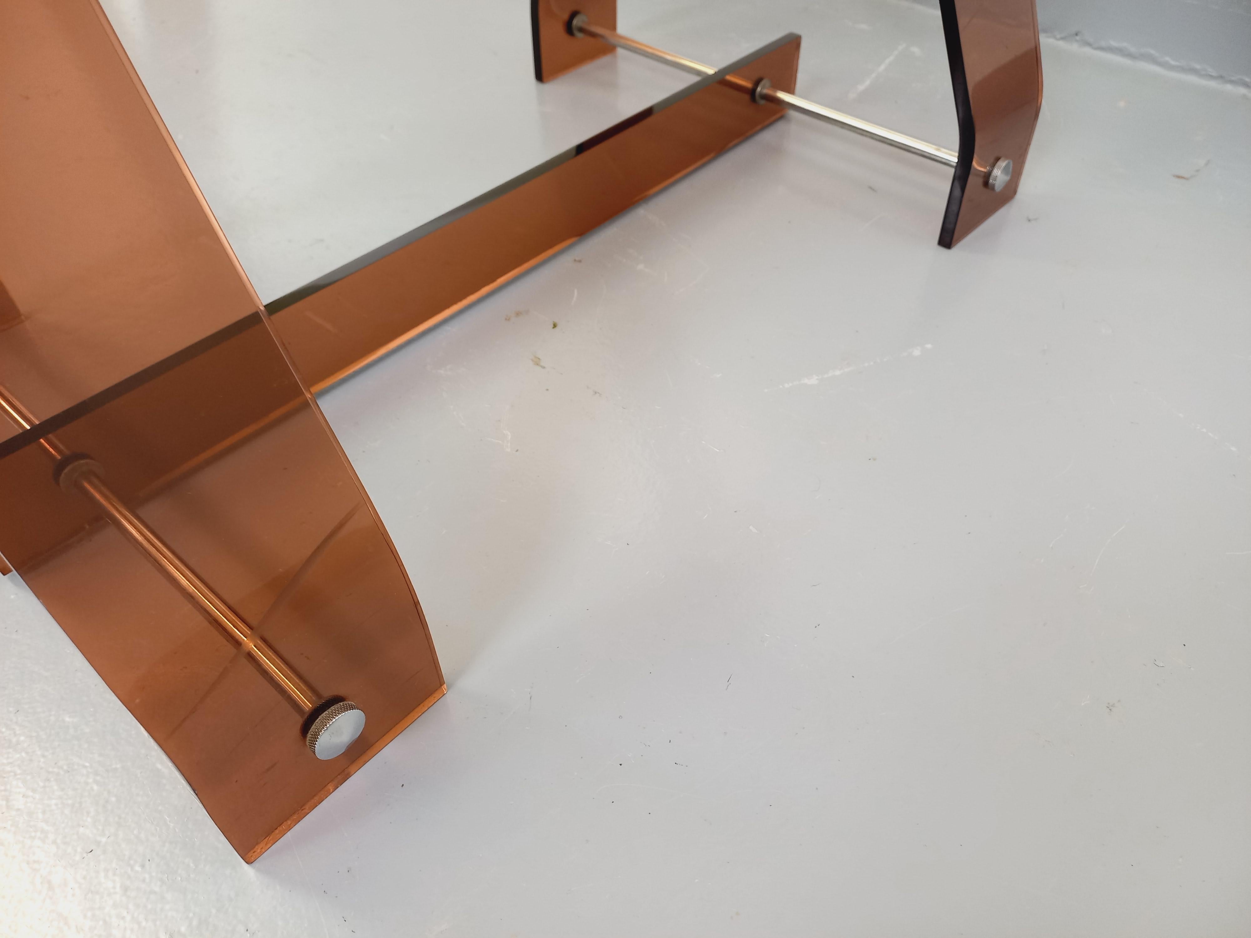 Ufficio vintage Marcello Gacita e Pierre Tiberi per Rodet in verre fumé, plexiglas in vendita 12