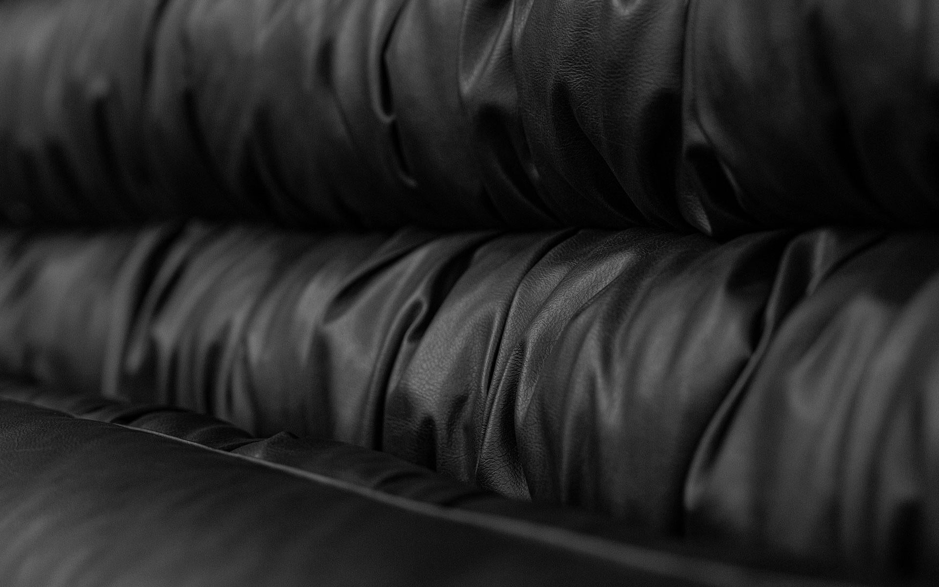 XXIe siècle et contemporain Buredo Canapé d'angle moderne en simili cuir noir avec pieds en métal en vente