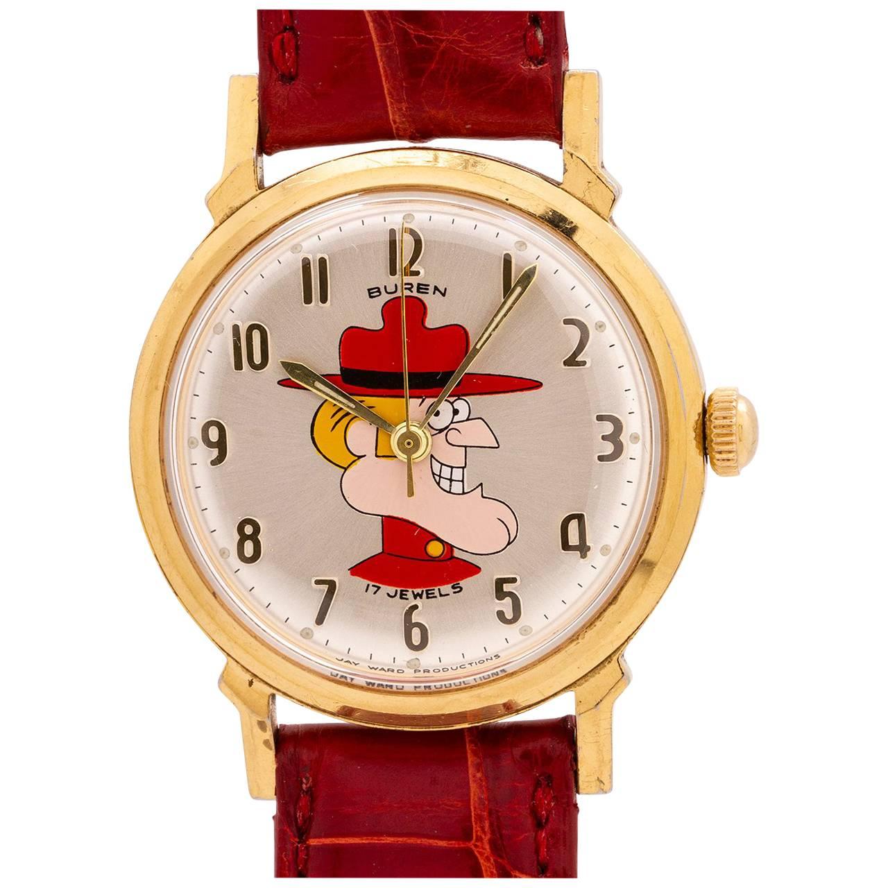 Buren Dudley Do-Right from Rocky and Bullwinkle manual Wristwatch, circa 1960s