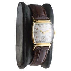 Buren Gold Filled Art Deco Watch with Articulated Lugs From the 1940's
