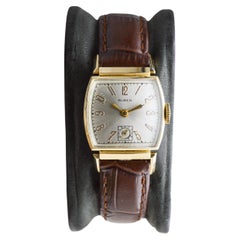 Vintage Buren Gold Filled Art Deco Watch with Articulated Lugs From the 1940's