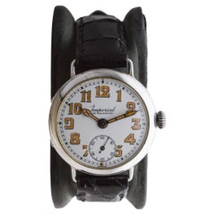 Buren Watch Co. für Imperial Sterling Silber Art Deco Campaigner Stil um 1915