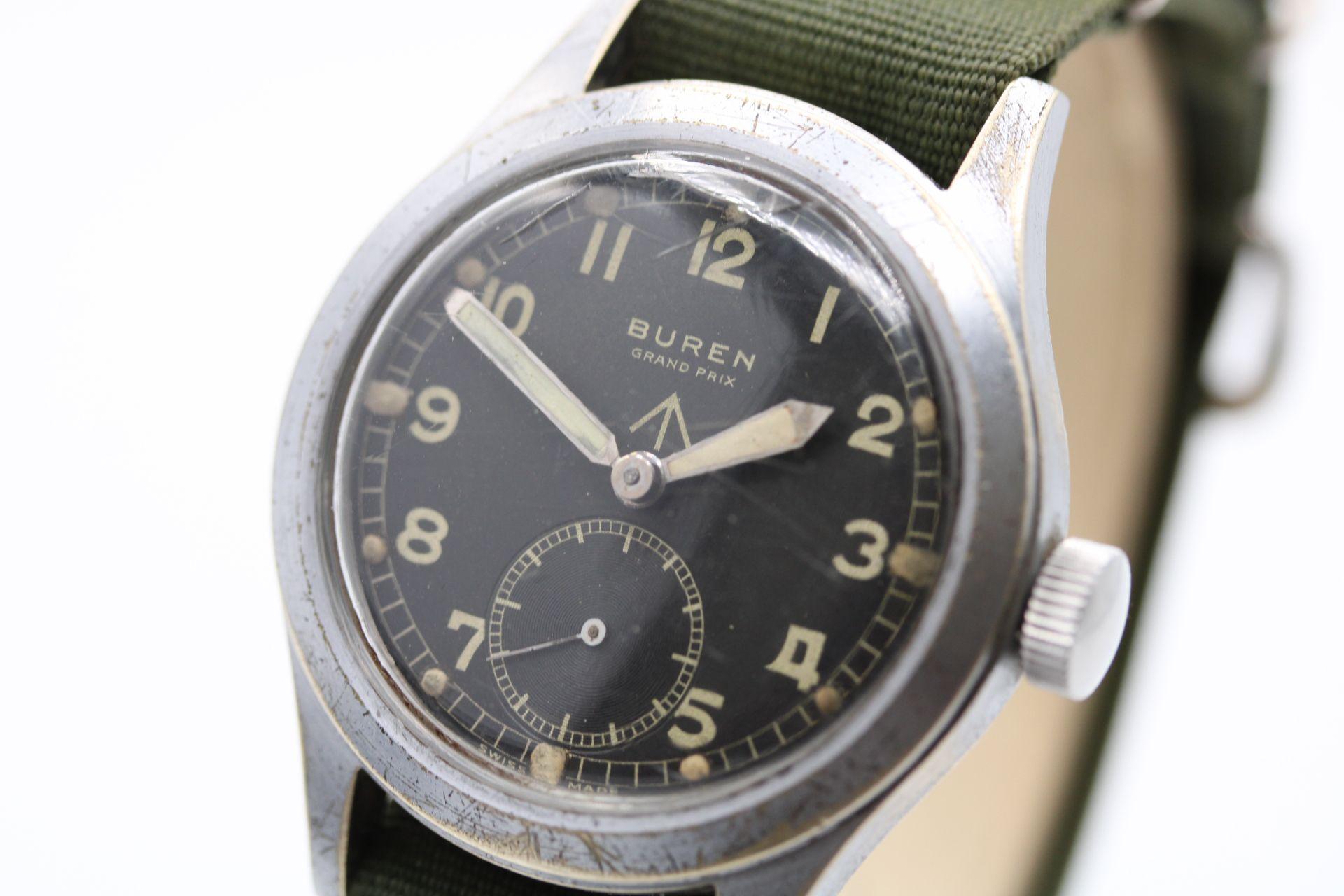 Men's Buren WWW British Military 'Dirty Dozen' Watch c1945
