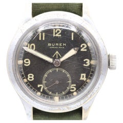 Vintage Buren WWW British Military 'Dirty Dozen' Watch c1945