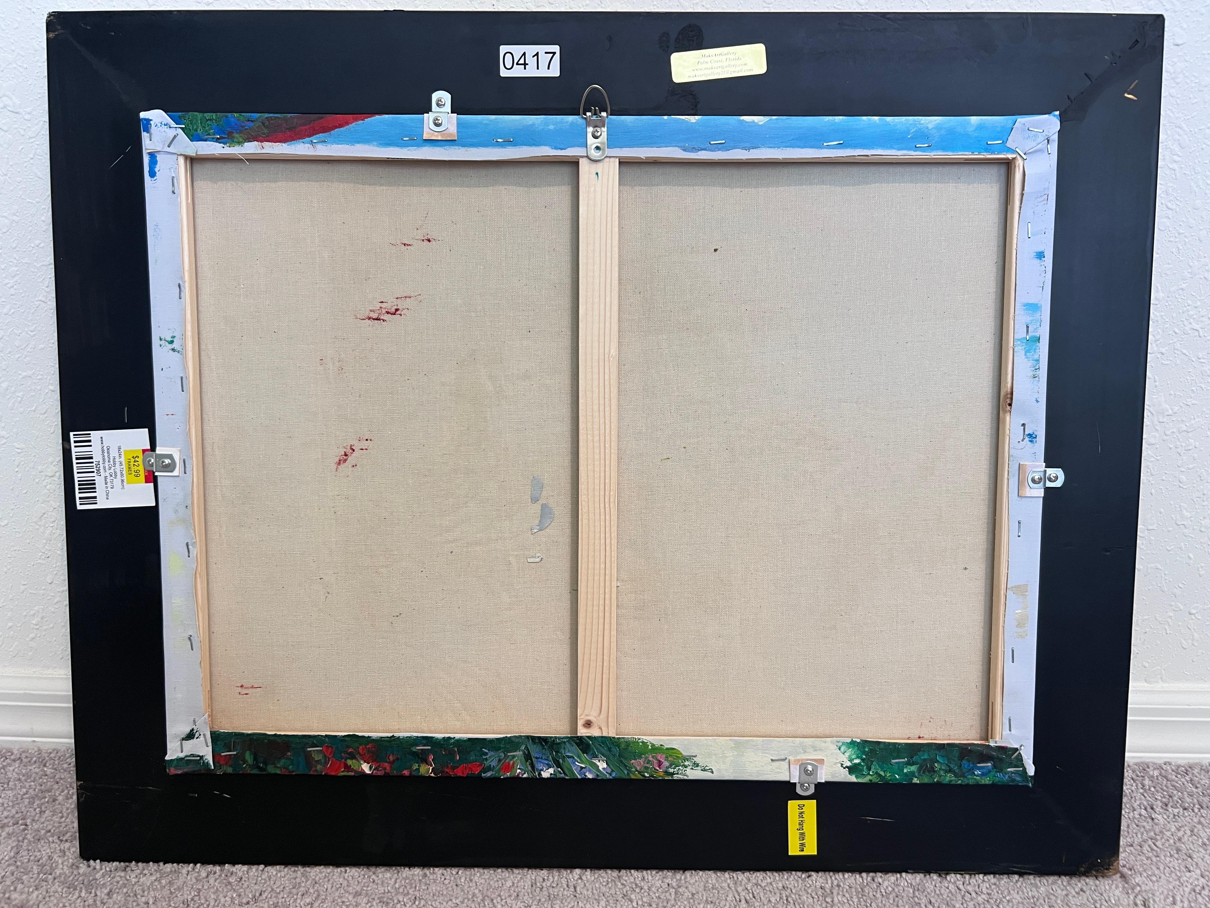 Tableau de l'Artistics Burett, paysage côtier méditerranéen, cadre doré en vente 9