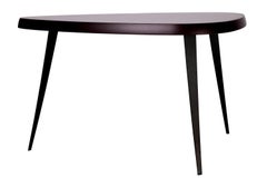 Burgandy Matte Lacquered Wood Top with Black Iron Leg Dining Table, Cassina