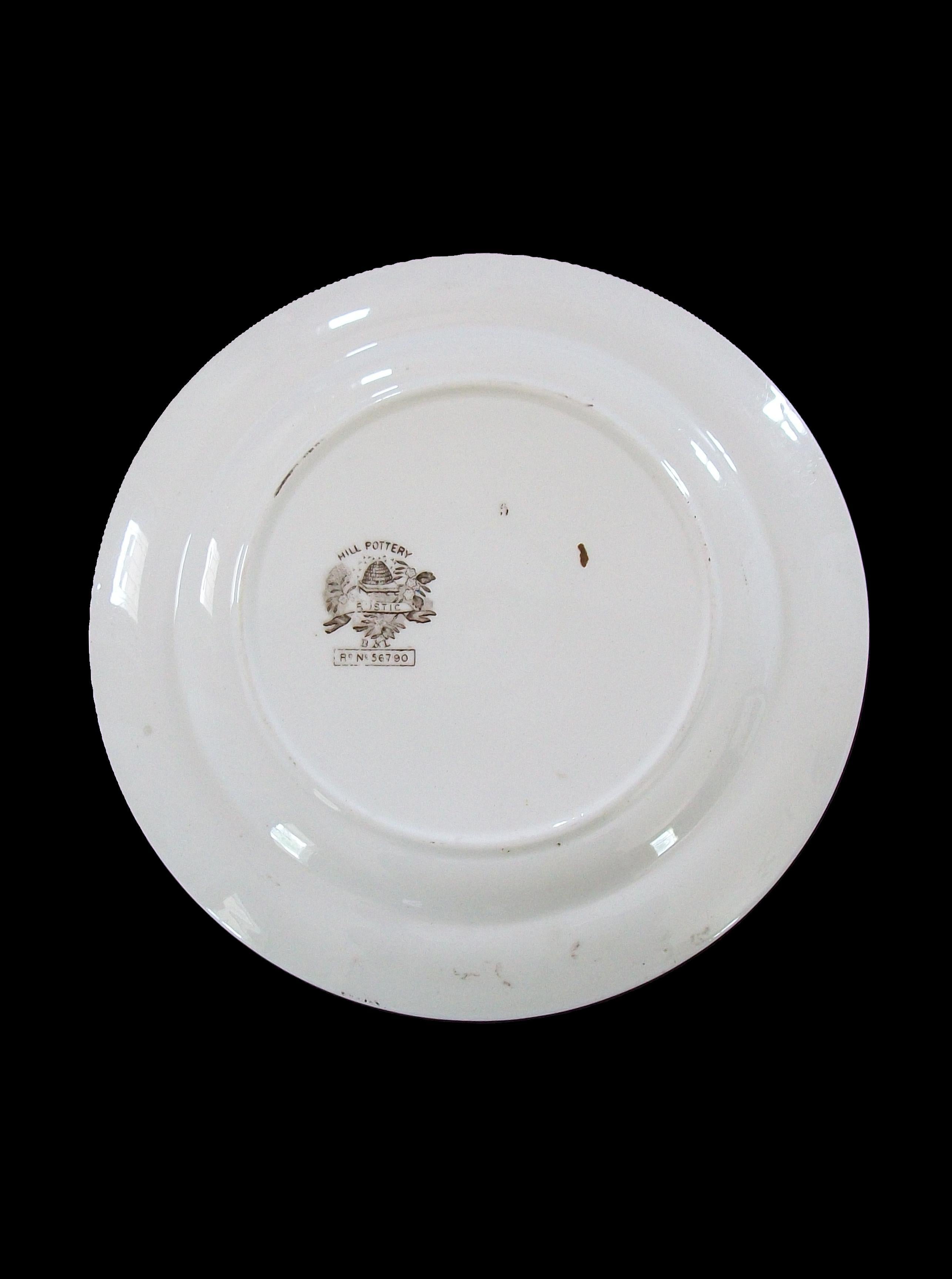 BURGESS & LEIGH - Placa Decorada por Transferencia Aesthetic Movement - Reino Unido - Circa 1880 Inglés en venta