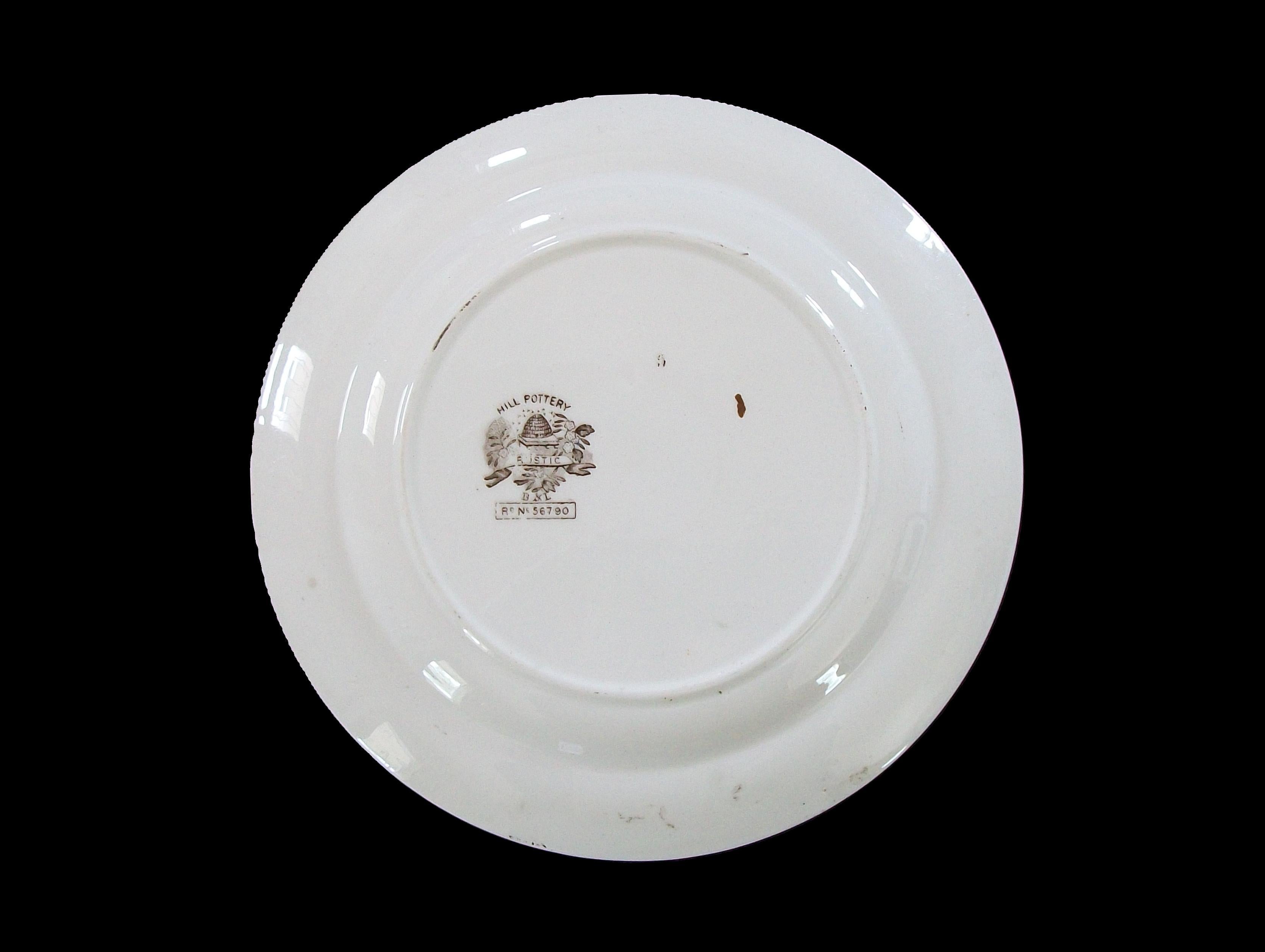 BURGESS & LEIGH - Placa Decorada por Transferencia Aesthetic Movement - Reino Unido - Circa 1880 Glaseado en venta