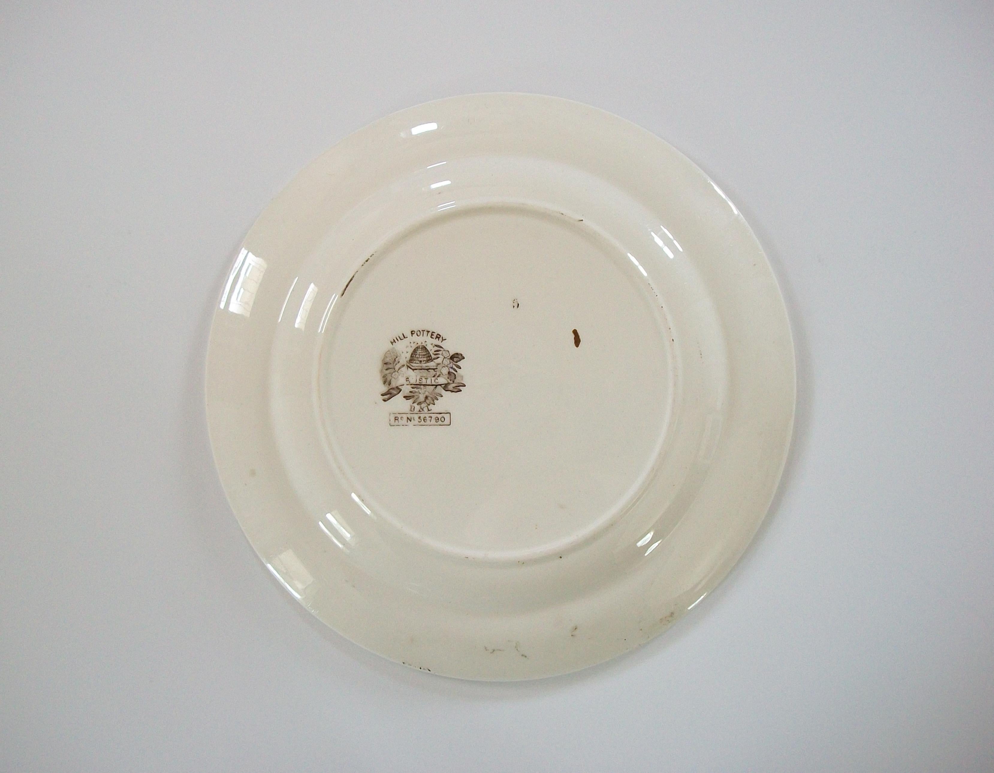 BURGESS & LEIGH - Placa Decorada por Transferencia Aesthetic Movement - Reino Unido - Circa 1880 en venta 1