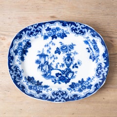 Burgess & Leigh Blue Celeste Chinoiserie Transferware Platter, c.1885