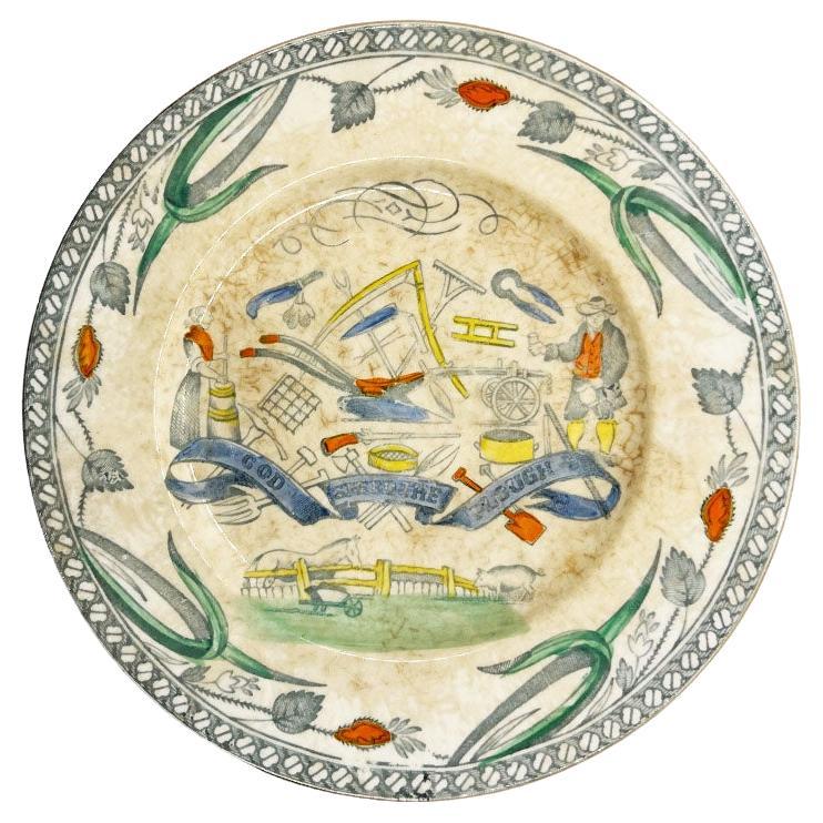 Victorian Burgess & Leigh Traditional English Farmers Arms Ceramic Bread Plates, Set of 3
