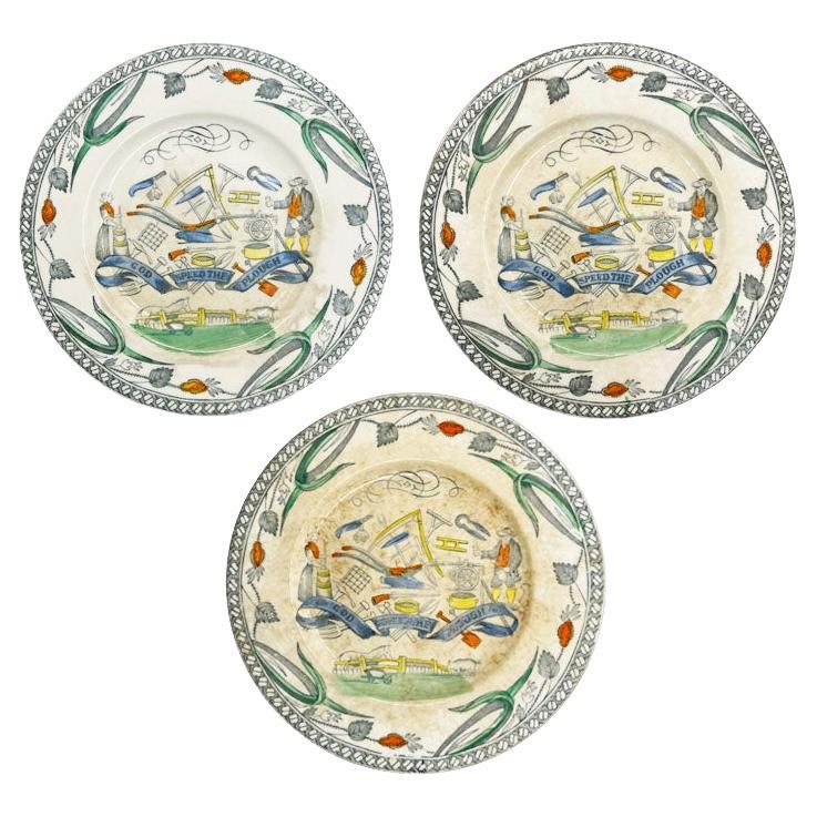 Burgess & Leigh Traditional English Farmers Arms Ceramic Bread Plates, Set of 3