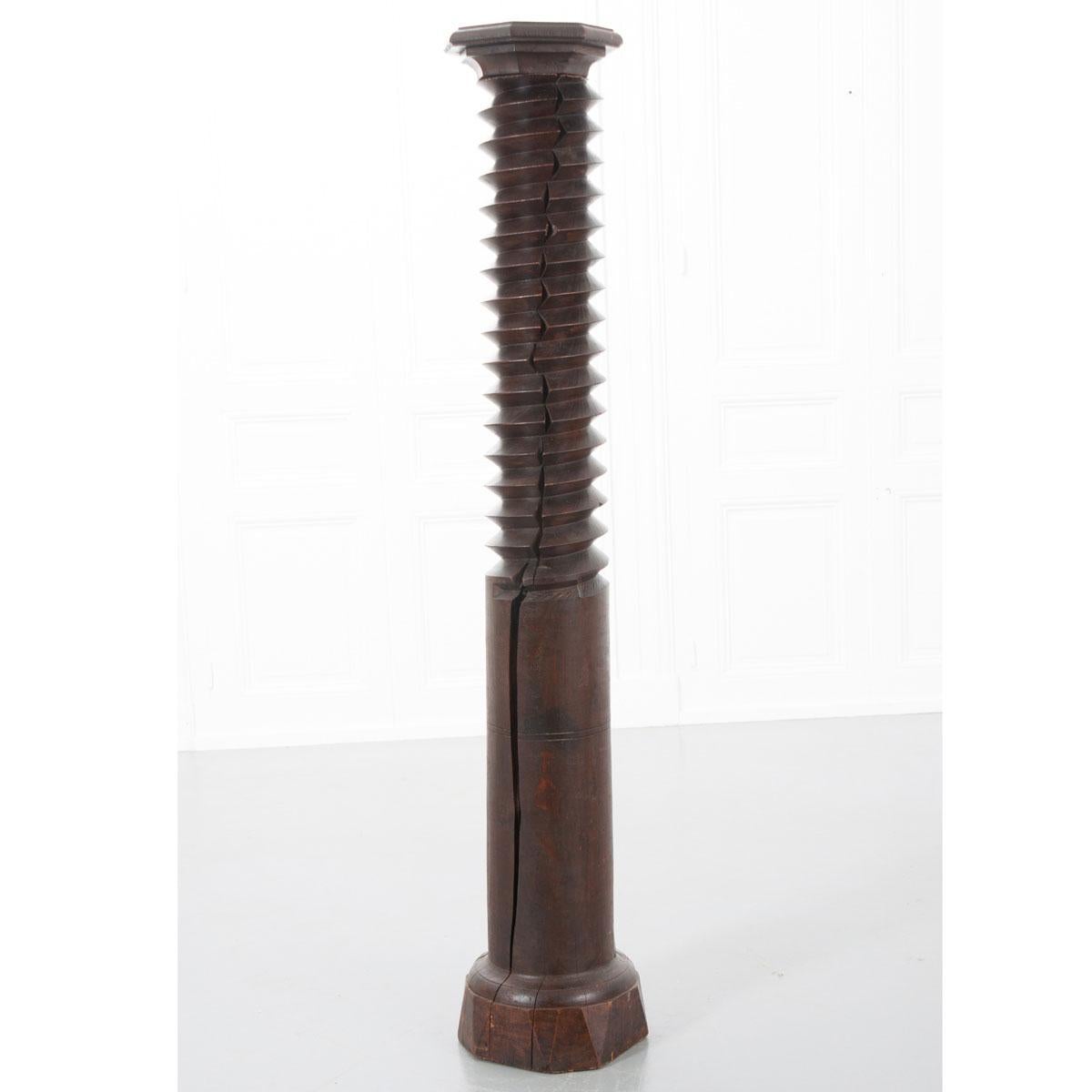 Burgundian 19th Century Wooden Wine Press Screw 3