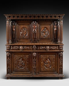 Burgundian Renaissance Cabinet Depicting the Four Evangelists