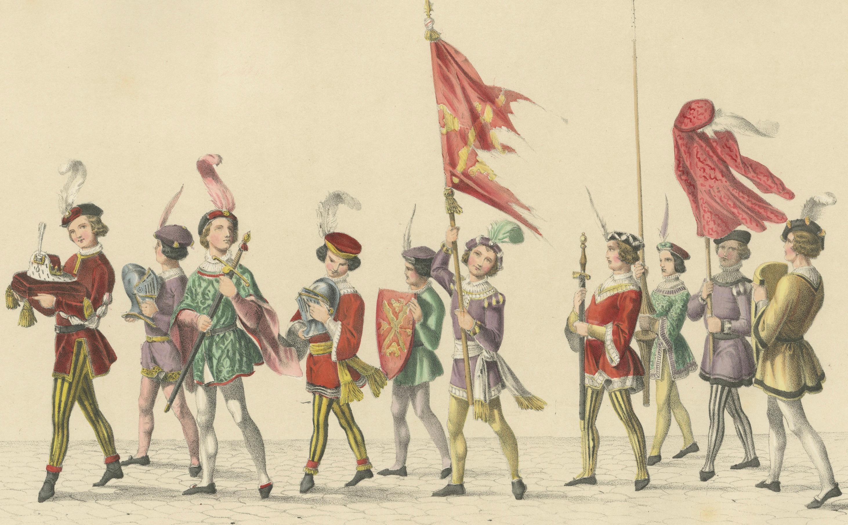 Burgundian Tribute – The Pageant of Noble Youth in Ceremonial Dress, 1855 For Sale 1