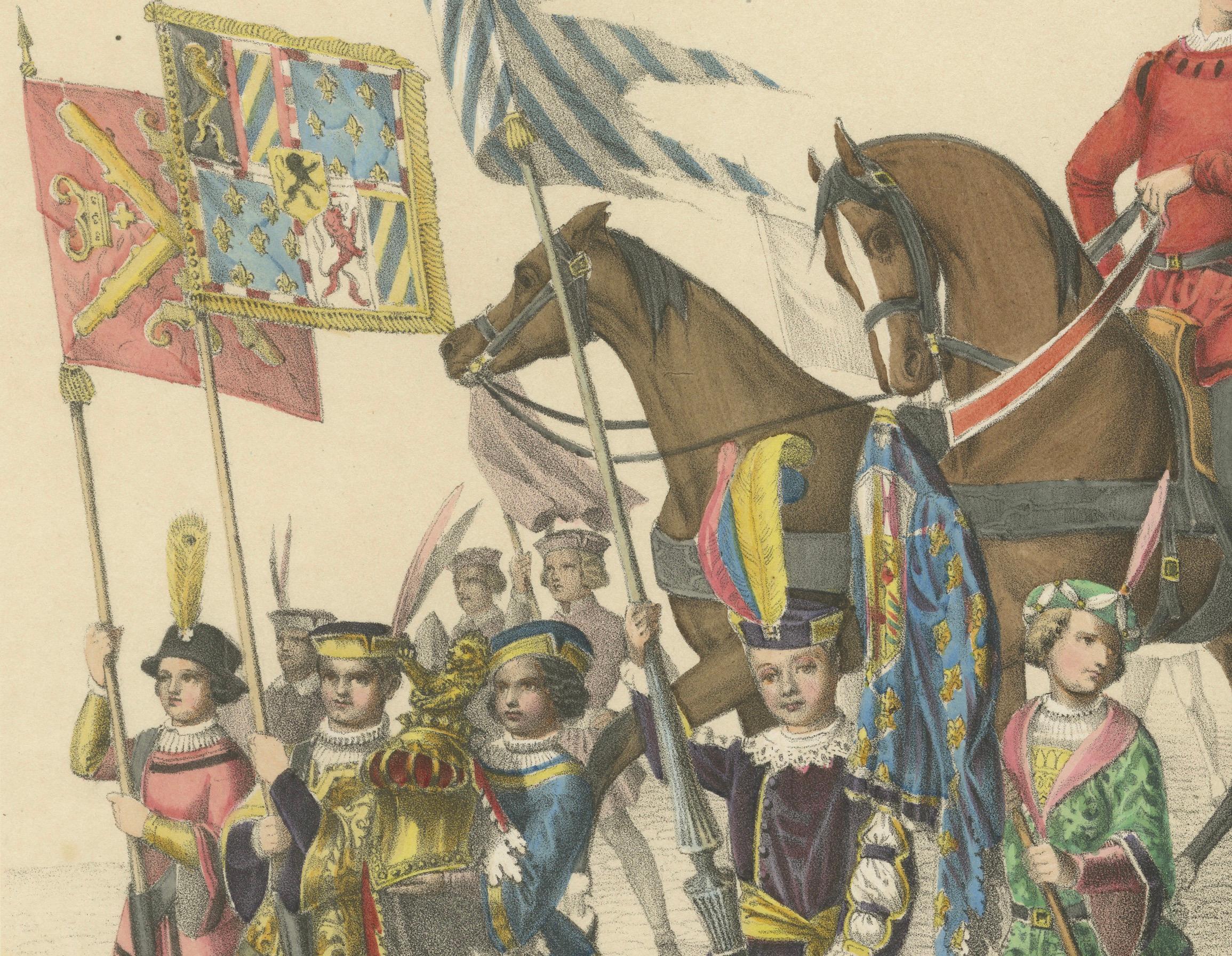 Burgundischer Triumph - The Grand Procession of Charles the Bold's Defeat, 1855 (Papier) im Angebot