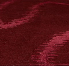 Burgundy Abstract Ombre Rug "Crimson Drift" by Doris Leslie Blau